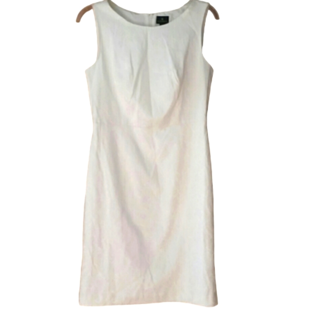 Worthingtonβ NWT Womans White Sleeveless Jaquard Floral Sheath Dress Size 6